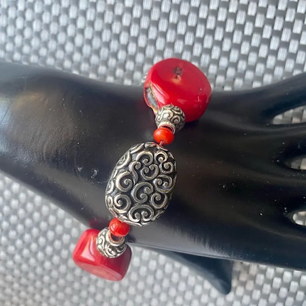 Brighton Full Moon Rising Red Coral Bracelet